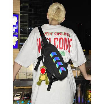 潮牌胸包男士ins日系單肩小背包女生個性街頭潮流學生腰包斜挎包