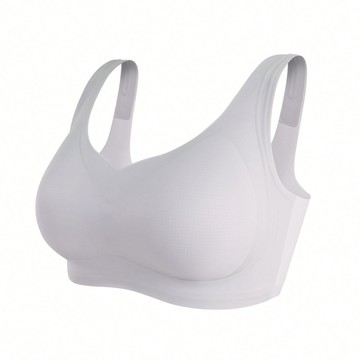 【輕薄包覆】果凍膠支撐無痕無鋼圈內衣-寬肩 - XL / 冰灰藍