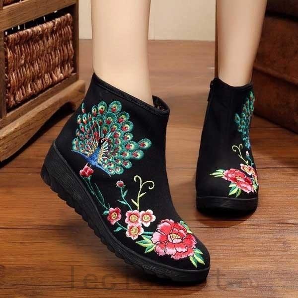 あちゃちゅむ 刺繍チャイナシューズ レースアップ アディダス 刺繍 バレエシューズ チャイナシューズ フラットシューズ