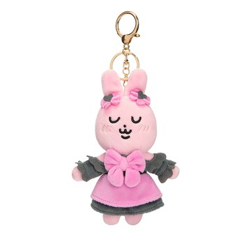 (研達 YENDAR) 粉紅兔子魔法少女絨毛公仔吊飾 (黑紫款)
