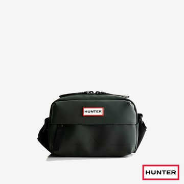 HUNTER - 橡膠感防水迷你斜背包-橄欖綠
