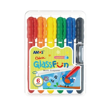 【韓國AMOS】6色玻璃蠟筆