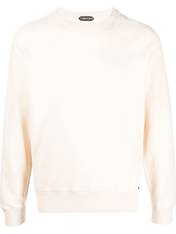 TOM FORD - crew-neck raglan-sleeve sweatshirt - men - Cotton - 46 - Neutrals