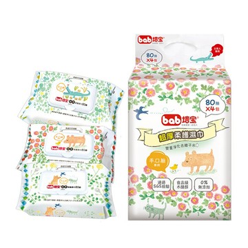 培寶 超厚柔護濕巾80抽 (4入/組)