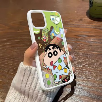 可愛小新 不發黃 手機殼iPhone16 適用蘋果i15 14 13 12 11Plus iX保護殼 亞克力防摔殼