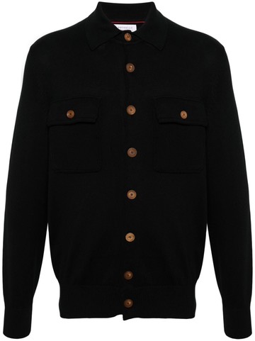 Brunello Cucinelli - knitted cotton cardigan - men - Cotton - 48 - Black