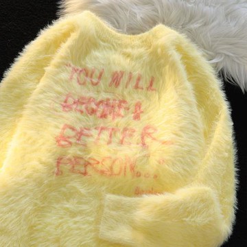 美式字母提花圓領毛衣女款2026新款冬季寬松oversize針織衫上衣潮