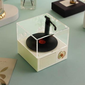 復古留聲機旋轉藍牙音箱DIY永生花旋轉藍牙音響禮盒黑膠唱片花盒