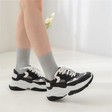 【WYPEX】經典黑白老爹鞋女增高鞋百搭厚底鞋