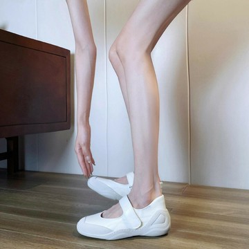 免運 開立發票 潮鞋 女鞋 單鞋 小個子內增高夏真皮法式瑪麗珍女鞋厚底軟底休閑百搭芭蕾風