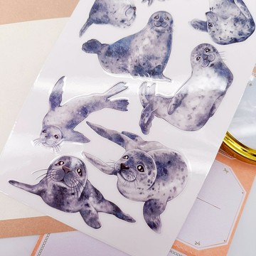 5K024 _貪吃海豹A Glutton seal A/轉印貼紙