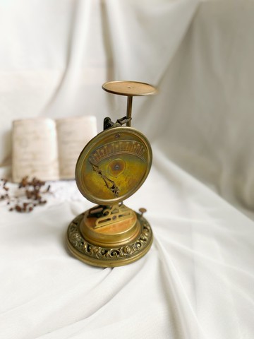 【好日戀物】法國VINTAGE早期郵局銅雕信件秤