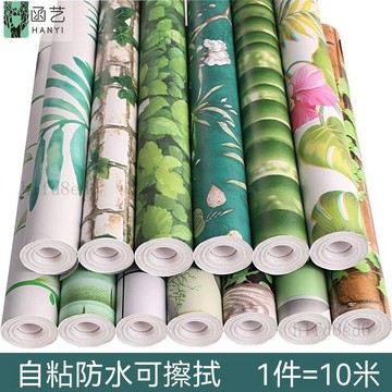 ❤️房間 牆壁貼 壁貼貼紙 壁紙自黏 臥室家用清新田園牆紙自粘小清新宿舍改造翻新壁紙綠色簡約牆貼紙❤️