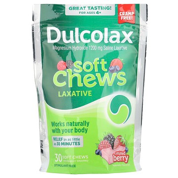 Dulcolax, 軟咀嚼瀉劑片，4 歲以上，混合漿果味，30 片軟咀嚼片