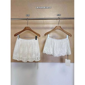 白色蕾絲小屁簾打底半身裙女2025新款夏季松緊腰防走光疊穿小短裙