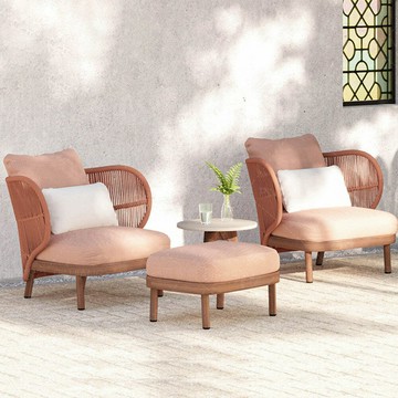 ??快速出貨 可開發票 戶外陽臺藤編沙發休閑庭院客廳花園露天椅子茶幾組合懶人藤椅家具