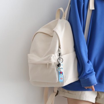 NR百搭純色帆布雙肩包女書包女初中生大學生輕便旅游背包女雙肩