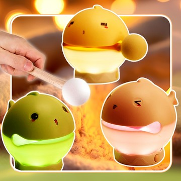 qidina附表情爆揍敲敲木魚小夜燈-h / 交換禮物 聖誕禮物 聖誕節禮物 露營燈 投影燈