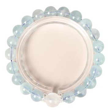 【米蘭精品】水晶手鍊串珠手繩-海藍寶8.5mm冰透白月光女飾品74kj22