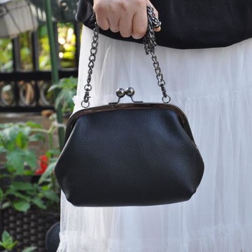 宅心自制復古休閑單肩手工真皮