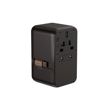 T100L 100W 八合一自帶伸縮線旅用萬國轉接頭 英規/歐規/澳規 附收納袋 黑色