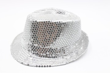 影樓攝影道具/影樓攝影用品/攝影道具  成人攝影帽 銀色亮片帽