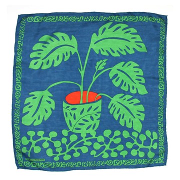 Mini Arum Vert真絲小方巾