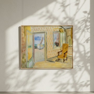 LIGHTO 掛畫｜馬諦斯 Henri Matisse｜Interior, Open Door - 黑胡桃色鋁框-大尺寸