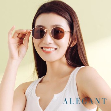 【ALEGANT】歐美度假風椰殼棕圓框造型墨鏡│UV400太陽眼鏡│邁阿密南灘的拂面海風