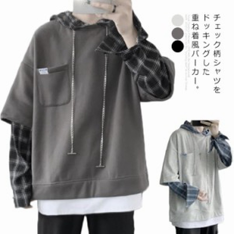 新品 未使用❤️carino シャツレイヤードパーカー Tシャツ