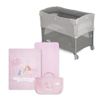 Joie kubbie sleep 嬰兒床(JBA57000A)+奇哥悅讀比得兔床邊床三件式床組(PLC56200P粉) 6300元