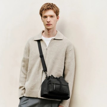 Gaston Luga Splash Bucket Crossbody 編織斜挎水桶包 - 復古棕