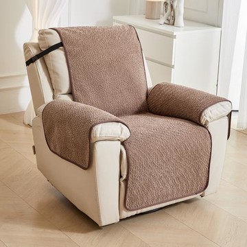 跨境純色毛毛紗絨防滑電動椅沙發墊通用簡約秋冬功能躺椅沙發套