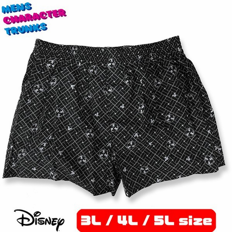 Disney ディズニー ミッキー 和柄 トランクス 3l 4l 5l パンツ メンズ 綿100 黒 ブラック 可愛い かわいい 下着 キャラクター 通販 Lineポイント最大get Lineショッピング