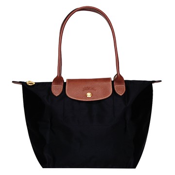 LONGCHAMP Le-Pliage 長把小型尼龍手提包(黑)