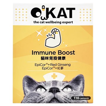 O'KAT 美喵人生 貓咪 110顆 EpiCor專利酵母 韓國專利發酵紅蔘  免疫/抗氧化  1盒