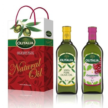 Olitalia 奧利塔 PURE純橄欖油1000ml+葡萄籽油1000ml禮盒組