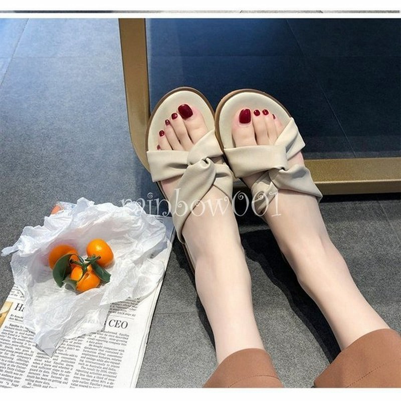 サンダル レディース スリッパ ビーサン Puサンダル ぺったんこ スリッパ 夏サンダル 歩きやすい 夏シューズ お洒落 可愛い 通販 Lineポイント最大0 5 Get Lineショッピング