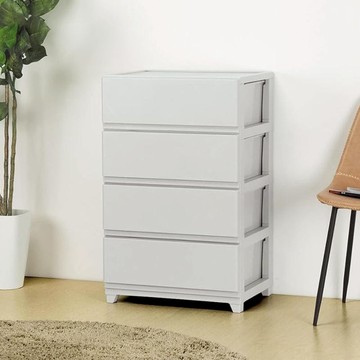 DECONY CEVO 日製四層寬型抽屜櫃-DIY-多色可選 淺灰