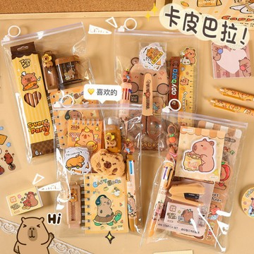 台灣出貨 ✨ 卡皮巴拉文具套裝 幼稚園獎勵 國小活動禮包 兒童學習用品 全套 生日禮物 幼稚園送禮 安親班獎勵 安親班