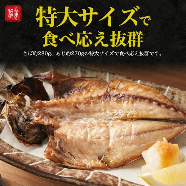 笹の葉 あじ さば 干物セット (2種6枚入り)  特大サイズ 鯖 鰺 干物 真空パック 鮮魚 高級食材 グルメ ギフト 熨斗対応可 冷凍クール便配送