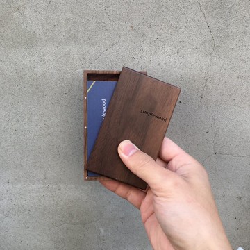 【客製】福利品 免費刻字 旋轉名片夾/名片盒 胡桃木