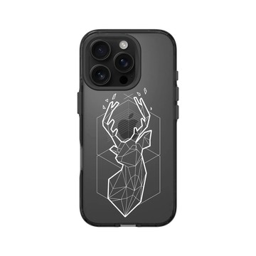 iPhone 16 Pro Clear 酷墨灰 - Animal Silhouette / 動物剪影 - 幾何-北歐系列/白鹿
