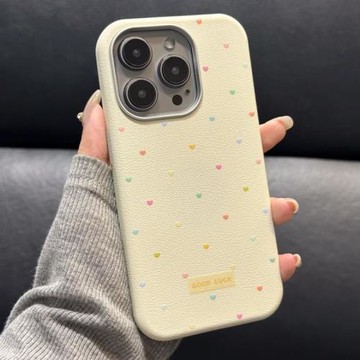 彩色愛心適用三星s24ultra手機殼皮紋s23/s22韓風s21s20fe多巴胺a55a05s簡約a15a16a06可愛少女a54防摔軟s10+