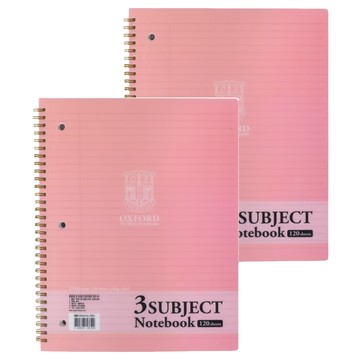 OXFORD 3孔可撕式線圈Letter尺寸左翻筆記本 120張 2入組  顏色隨機  1組
