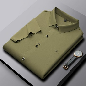 【新款熱賣】男裝夏季新款雙面暗條面料薄款翻領短袖商務時尚休閑襯衫男