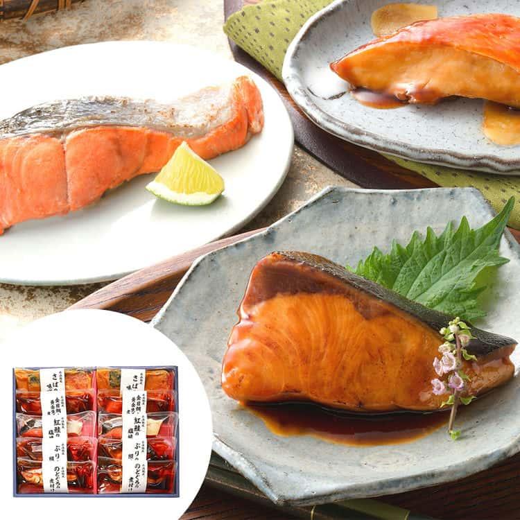 鳥取 「山陰大松」 氷温熟成 煮魚 焼き魚セット 金目鯛と黄金生姜の煮付け のどぐろの煮付け ブリの照り焼き 紅鮭塩焼き さばの味噌煮