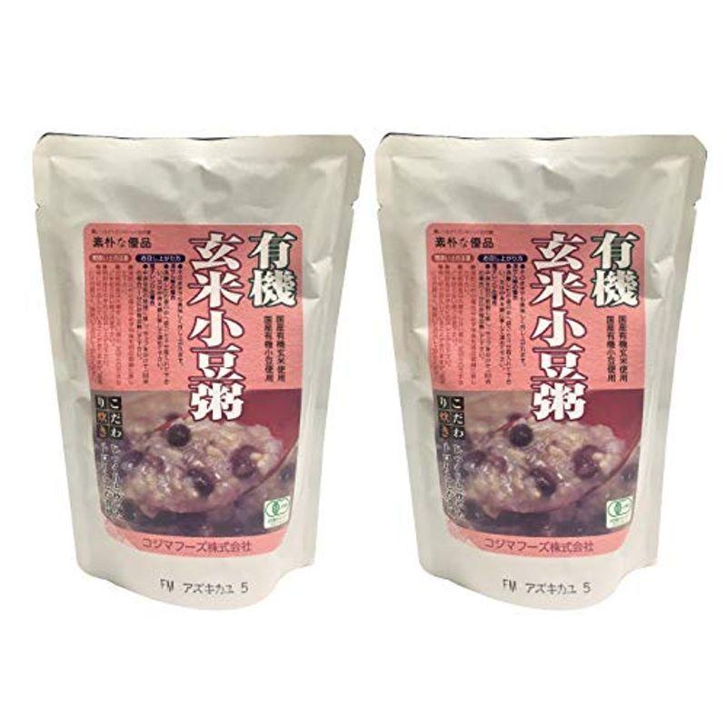 無添加 有機 ・ 玄米 小豆 粥 ２００ｇ×２個 コンパクト 原材料：有機玄米（国産）、有機小豆、食塩