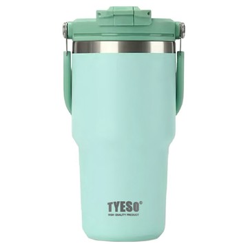 TYESO 泰碩 二代 304不鏽鋼手提保溫冰霸杯  薄荷綠  600ml  1個