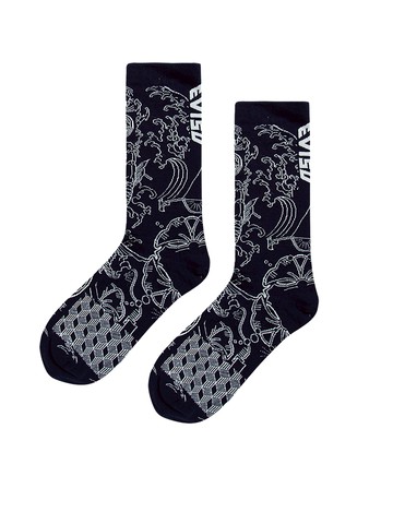 Allover Japanese Pattern Jacquard Long Socks
